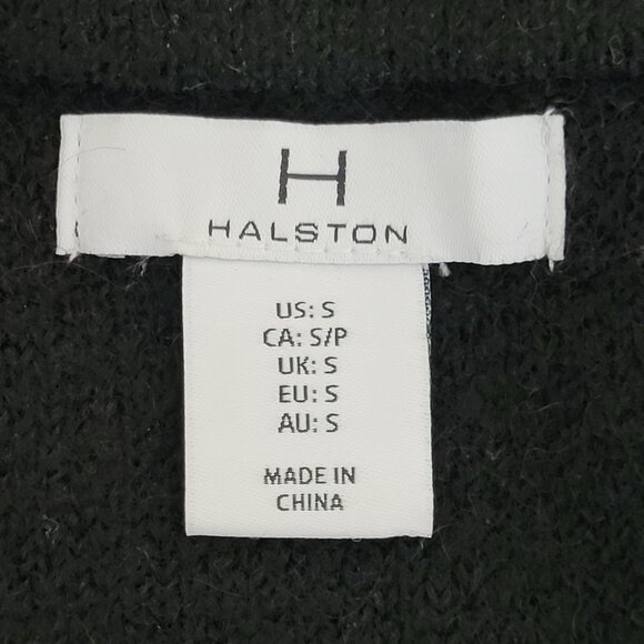 Halston Wool Blend Cardigan Sweater Jacket Womens Size S Black Career - Picture 4 of 5